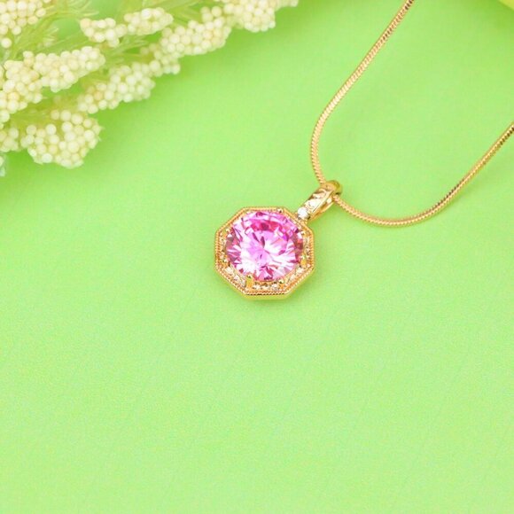 "Elegant Gold-Plated Light Purple Pendant, XPPT1391 - Picture 2 of 13